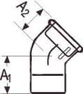 Miniatyrbilde 1 av 2: Vinkel 45° galvaniseret nippel/muffe 2