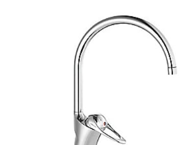 FMM - MORA FMM9000E II köksblandare med en spak med C-topp 233 mm i krom med Soft Closing System och keramisk tätning