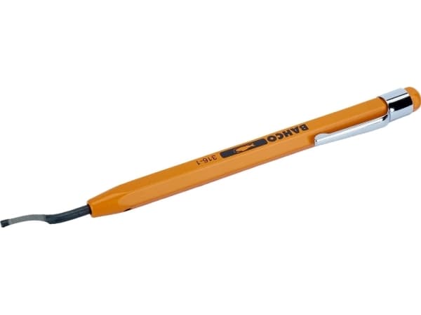 BAHCO Kynän purseenpoistotyökalu, pituus 143mm alumiiniputkien purseenpoistoon klipseillä