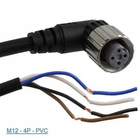 Schneider Electric XZCPV1241L5, 5 m, M12, Naaras, Harmaa, Polyvinyylikloridi (PVC), -25 - 80 °C