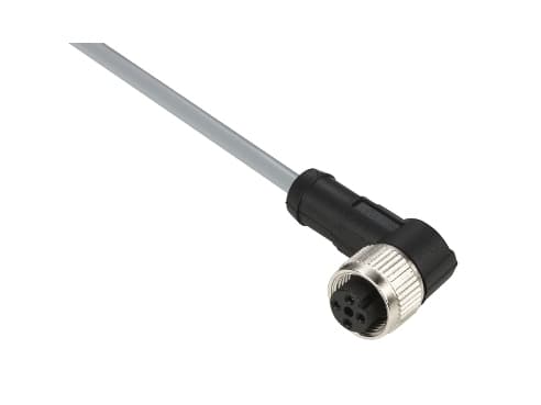 Schneider Electric XZCPV1241L5, 5 m, M12, Naaras, Harmaa, Polyvinyylikloridi (PVC), -25 - 80 °C
