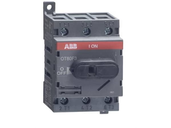 ABB OT80F3, 3P, Ledningsført, Sort, IEC 60947-3 / UL 508 / CSA C22.2 No. 14, 600 V, 52,5 mm