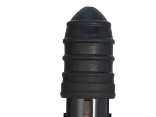 E-line plug svart - Schuko gummi, slagtålig, 230/16A, IP44