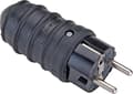 Miniatyrbild 1 av 2: E-line plug svart - Schuko gummi, slagtålig, 230/16A, IP44