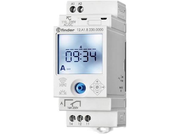 Finder 12.A1.8.230.0000, Harmaa, 16 A, -20 - 50 °C, CE, 110 - 230 V, 50 - 60 Hz