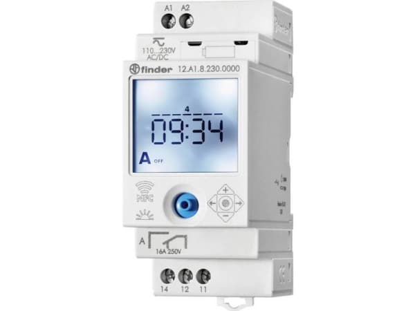 Finder 12.A1.8.230.0000, Harmaa, 16 A, -20 - 50 °C, CE, 110 - 230 V, 50 - 60 Hz