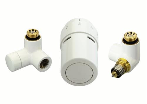 DANFOSS Ventilsæt type RTX inkl. returtermostat som føler på vandets temperatur. Højre montering af reguleringsventil/RTX returtermostat.