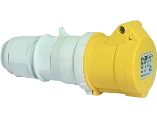BALS CEE FörlängningskabelH4 110V AC 16A 3-polig, gulmultigrip kabelavlastning, Quick Connect®IP44 polyamid