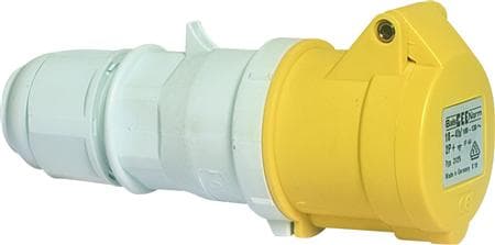 BALS CEE FörlängningskabelH4 110V AC 16A 3-polig, gulmultigrip kabelavlastning, Quick Connect®IP44 polyamid