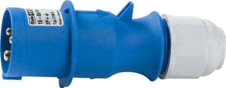 CEE StikpropH6 230V 16A 3 polet BlåMultigrip kabelaflastning, skrueIP44, Polyamidi