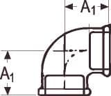 Vinkel 90° svart hylsa/sockel 1 1/4X3/4