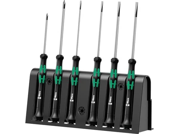 Wera 2035/6 B elektronikk skrutrekkersett + stativ, 55 mm, 205 mm, 26 mm, 424 g, svart, grønn