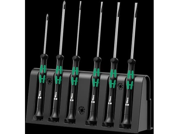 Wera 2035/6 B elektronikk skrutrekkersett + stativ, 55 mm, 205 mm, 26 mm, 424 g, svart, grønn