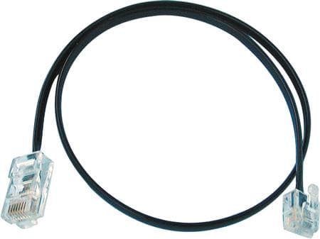 Telepatchkabel sort RJ11-RJ11 5m