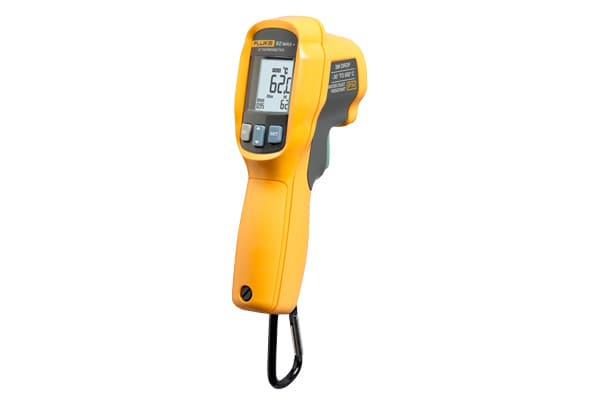 Fluke 62 MAX+, F, °C, -30 - 650 °C, Gult, -22 - 1202 °F, 1 °C, Rektangulær