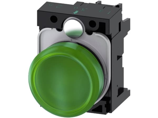 Siemens 3SU1102-6AA40-1AA0 Merkkivalo tasainen vihreä 24 V/AC, 24 V/DC 1 kpl