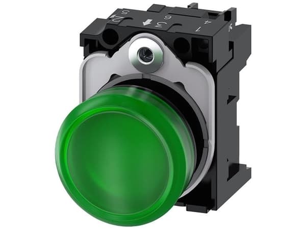 Siemens 3SU1102-6AA40-1AA0 Merkkivalo tasainen vihreä 24 V/AC, 24 V/DC 1 kpl