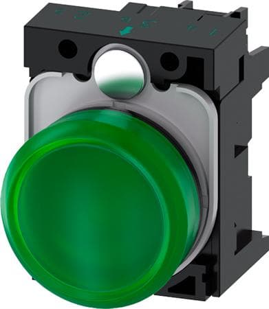 Siemens 3SU1102-6AA40-1AA0 Merkkivalo tasainen vihreä 24 V/AC, 24 V/DC 1 kpl