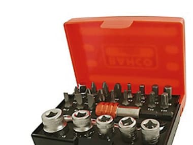 Bahco Standard skrutrekkerbitssett, bitholder, 1/4" Piper og skraller – 26 deler, 18 stykker, Hex (metrisk), Philips, Pozidriv, Spor/slot, Torx, Stål