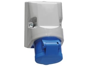 BALS CEE seinäpistorasiaH6 230V 16A 3-napainen sinisävyinen korkeus 64x87 mm, yläosa M20 alaosa M20, Quick Connect®IP44, polyamidi, polyamidia