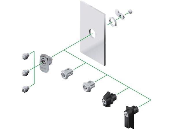 SCHNEIDER ELECTRIC Lukitussokka 3mm, kaksoiskouruinen lukko, kromi, S3X:lle