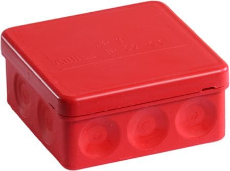 ABB Kopplingsbox AP9 2.5 med 10 membran hxbxd: 39x85x85 mm IP65 halogenfri röd