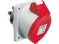 Miniatyrbild 2 av 4: BALS CEE SocketH6 400V 32A 5 polig, röd infälld montering sned, fläns 85x85 mm, Quick Connect®IP44, polyamid