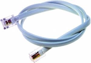 Telepatch-kabel vit RJ11-RJ11 10M
