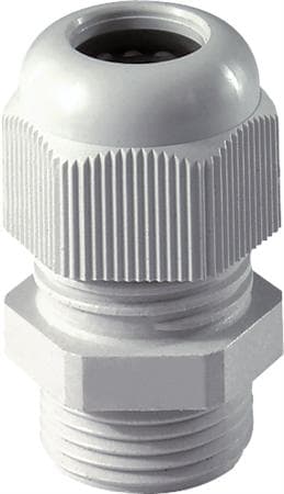JACOB M40x1,5, pienemmällä kiinnitysleveydellä ja pitkällä kierteitetyllä kaapelilla Ø 20-26 mm IP68, UL-polyamidi, vaaleanharmaa RAL 7035