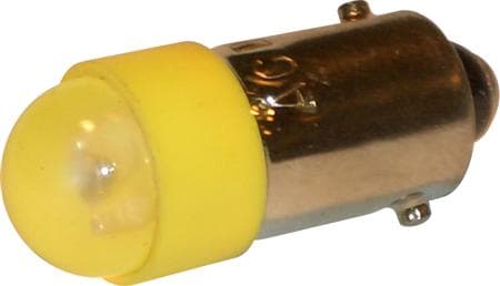 IDEC LED-lampa BA9S Ø10 mm, längd 25 mm230VAC/DC, gul