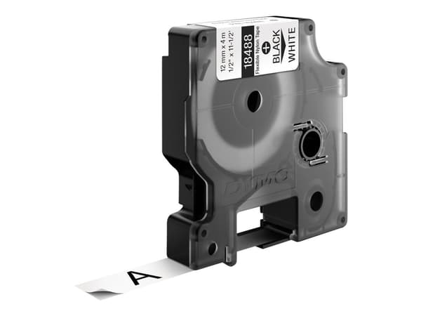 DYMO IND - Nylon - lim - svart på vitt - Rulle (1,2 cm x 4 m) 1 kassett(er) flexibel etikettejp - för Rhino 4200, 4200 Kit, 5200, 5200 Hard Case Kit;