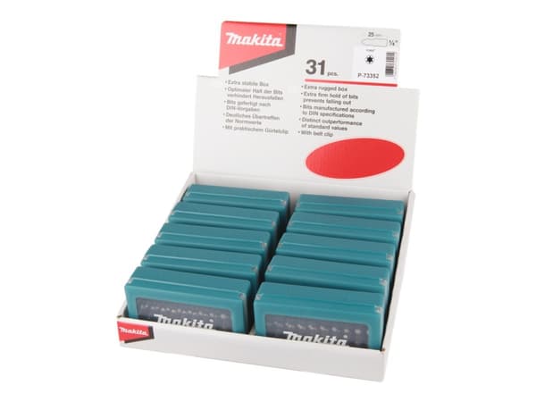 Makita - Screwdriver bit and bit holder set - 31 deler - torx - lengde: 25 mm - for Makita DHP482RTJ