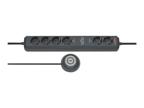 brennenstuhl Eco-Line Extension Socket Comfort Switch Plus EL CSP 24 6-way 1,5m H05VV-F 3G1,5 2 permanent, 4 switchable - Effektband - utgångskontakt