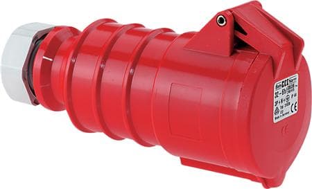 BALS CEE FörlängningssladdH6 400V 32A 7-polig RödMultigrip, skruv förnickladIP44, polyamid