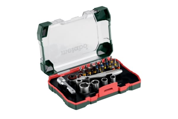Metabo 626701000, Drill bit set, Chromium-Vanadium Steel (Cr-V), Rustfritt stål, 26 stykker, Phillips, Pozidriv, Spor/slot, Torx