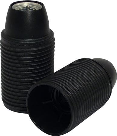 Uttag krona E14 10mm utvändig gänga svart