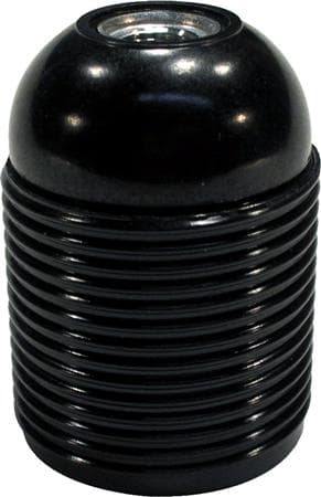Pistorasiakruunu E27 10mm musta4A, 250V, Ø40x54 mm