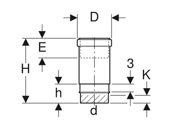 Peh langmuffe Geberit 63 mm