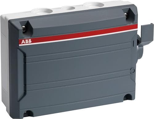 ABB Sikkerhedsafbryder 6 polet 16A4 udslag til M25 samt 2 til M16, IP65grå med sort greb