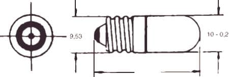 Dvärg glödlampa E10 6V 10x23mm 0,18A