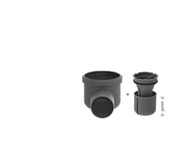 Unidrain 75 mm hjørneudløb med vandlås, uden studs, vandret