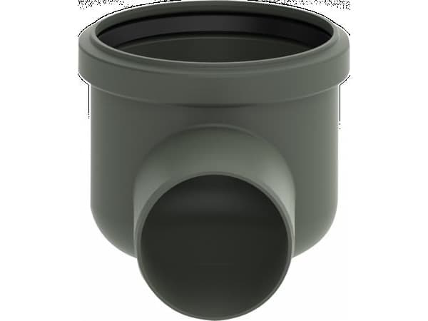 Unidrain 75 mm hjørneudløb med vandlås, uden studs, vandret
