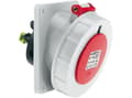 Pikkukuva 3 / 4: BALS CEE-pistorasiaH6 400V 32A 5-napainen, punainen uppoasennus vinoon, laippa 100x92 mm, Quick Connect®IP67, polyamidi