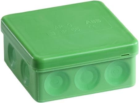 ABB Kopplingsbox AP9 2.5 med 10 membran hxbxd: 39x85x85 mm IP65 halogenfri grön