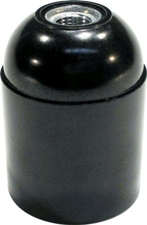 Uttag E27 M10 slät svart