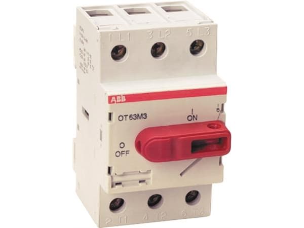 ABB Front betjent lastafbryder 40 A 3 polet, modulært designfor bund eller DIN-skinnemontage
