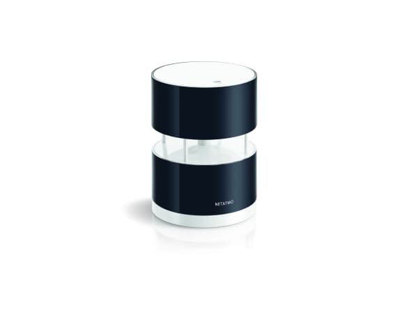 Netatmo Wind Gauge, Tuulen nopeus, Langaton, Wi-Fi, 0 - 45 m/s, 100 m, Musta, Läpinäkyvä