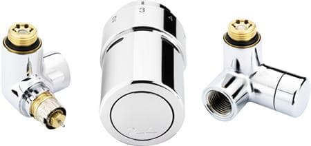 Danfoss RTX ventilsæt Krom - Returen i venstre side t-håndkl.rad 013G4133