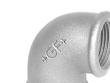 GF GEORG FISCHER 11/2 galvaniseret vinkel 90 grader muffe / muffe