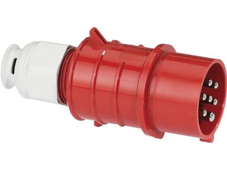 BALS CEE Stikprop H6 400V AC 16A 7 polet, rød multigrip kabelaflastning, skrueterminal, IP44 polyamidi